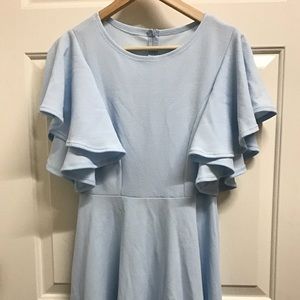 Light blue flare sleeve dress
